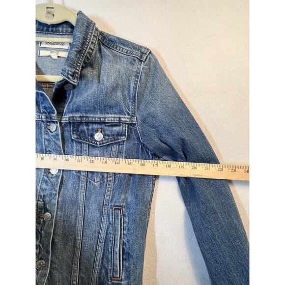 Madewell Denim Trucker Jean Jacket Women's Size S Blue Long Sleeve‎ - Picture 3 of 7